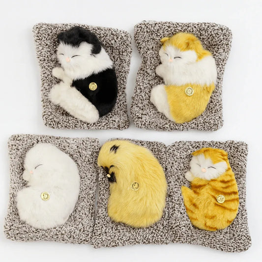 Sleeping Cat Plush Toy with Sound