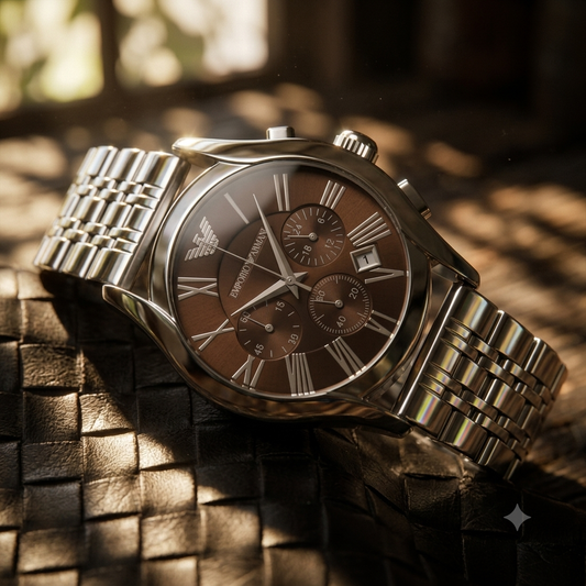 Emporio Armani Signature Chronograph – Stainless Steel Men’s Watch