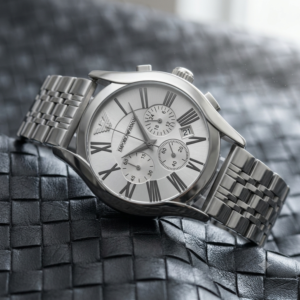 Emporio Armani Signature Chronograph – Stainless Steel Men’s Watch