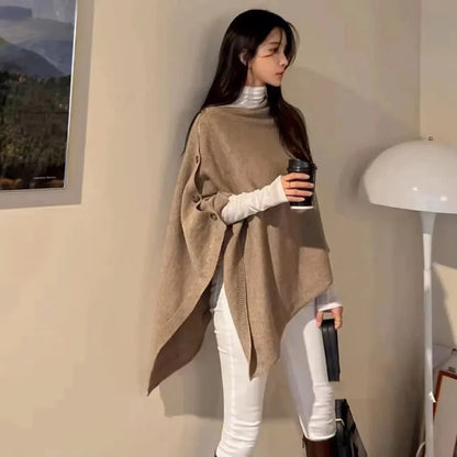 Women's Wool Slant Cape Scarf