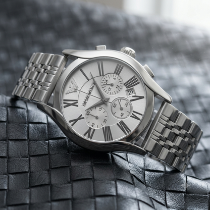 Emporio Armani Signature Chronograph – Stainless Steel Men’s Watch