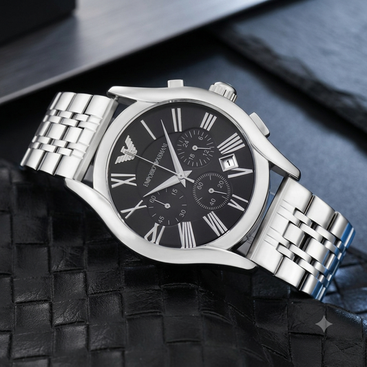 Emporio Armani Signature Chronograph – Stainless Steel Men’s Watch